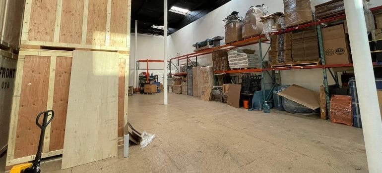 vaulted storage orange county in the warehouse