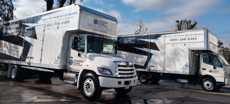 Couple of moving trucks