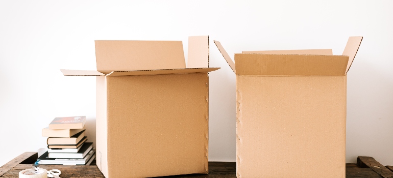 boxes on the table