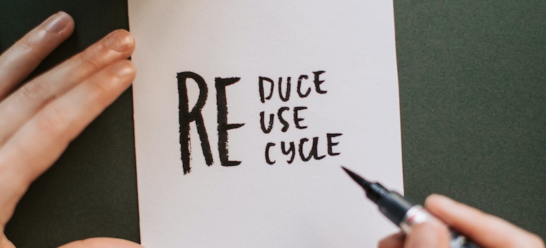 Writings reduce on a white paper