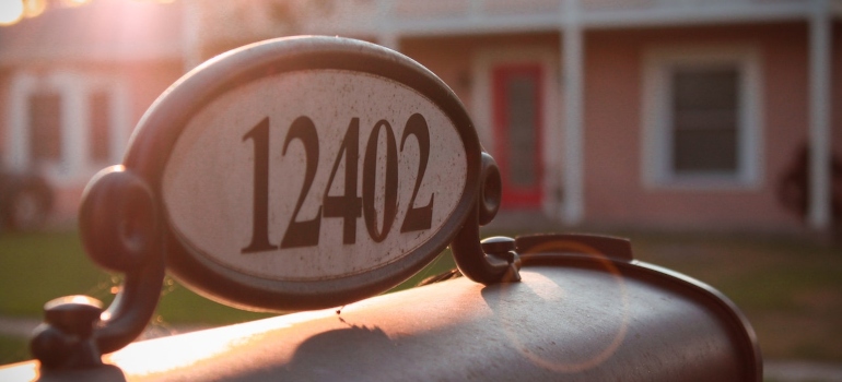 Numbers on a metal plate