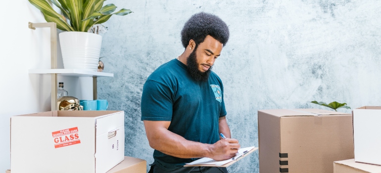 A moving professional working on a relocation from Anaheim to Garden Grove