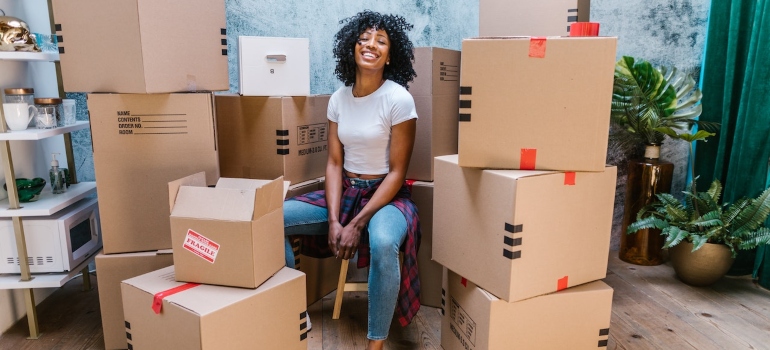 A happy person moving 
