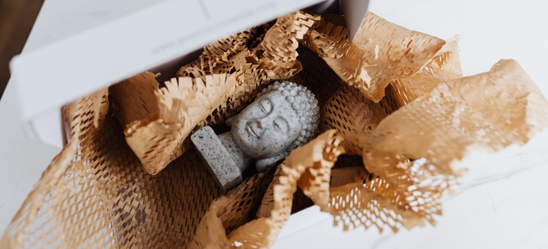 A sculpture in a box