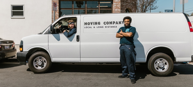 Two movers and a moving van