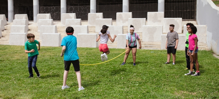 Kids playing in a park